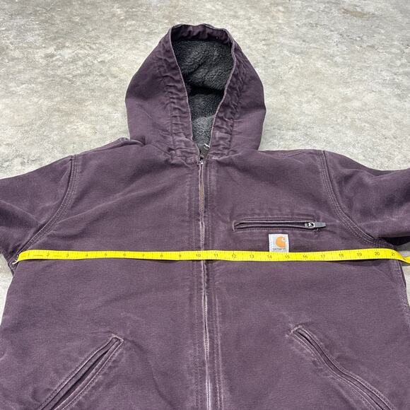 Carhartt Womens Sherpa Lined Jacket Coat Purple Women S Hooded Zip Plum Faded - Picture 12 of 13
